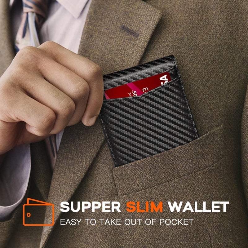 RUNBOX Wallet for Men Slim Leather Bifold RFID Blocking Minimalist Front Pocket Design with Gift Box - Image 5